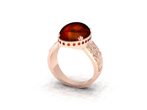 Sultans Legacy Grand Oval Signet Ring Engraved Shank Halo Setting - Print Ready-3DM-STL 3D Print Model