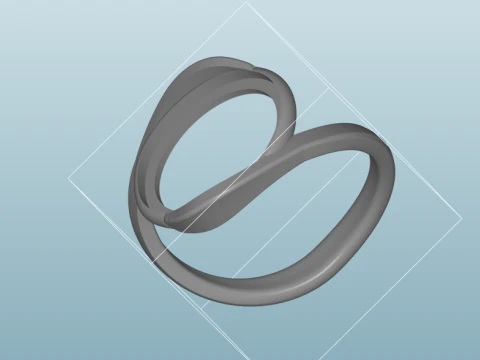 Modern Orbit Solitaire Bypass Ring Large Center Stone Wrap Design - Print Ready-3DM-STL 3D Print Model