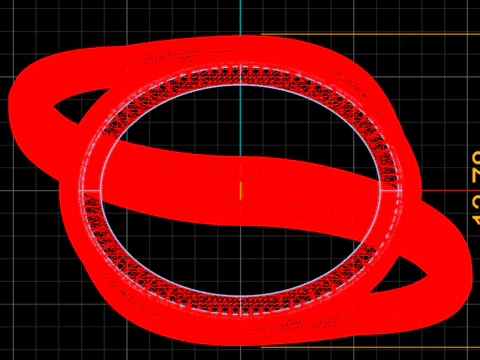 Modern Orbit Solitaire Bypass Ring Large Center Stone Wrap Design - Print Ready-3DM-STL 3D Print Model