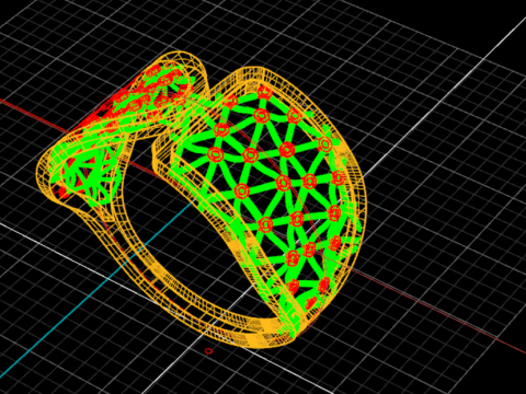 Modern Architectural Open Ring Hexagon Grid Lattice 3DM Source STL 3D Print Model