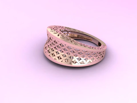 Fascia floreale Fiore della Vita della Sacra Armonia Design a doppia trama-3DM-STL Modello di stampa 3D