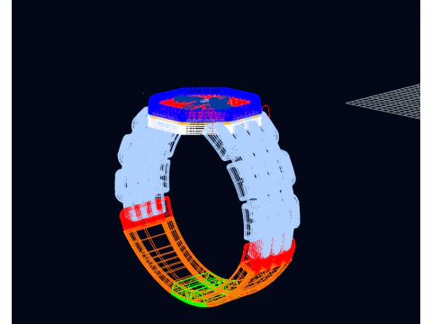 Faravahar Persian Emblem Signet Ring Hexagon Watch-Link Band 3DM STL Source 3D Print Model