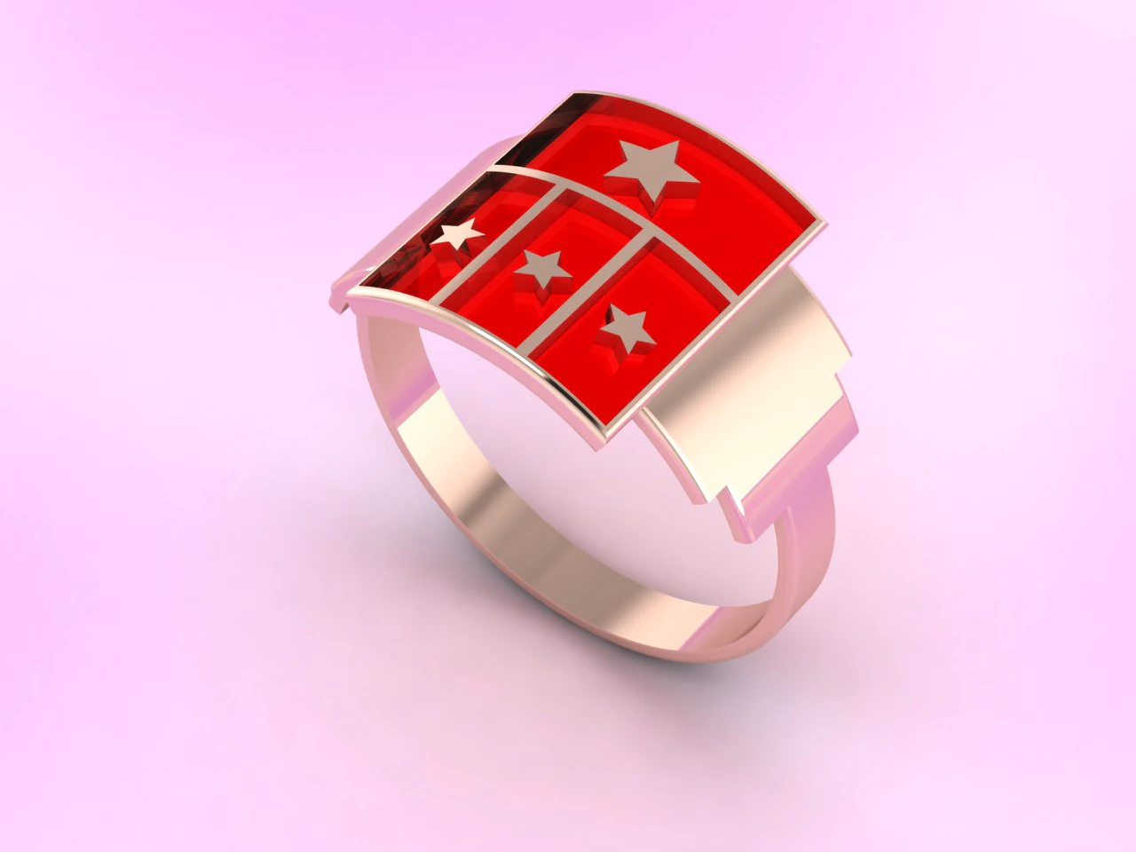 Imperial Constellation Grand Star Signet Ring Luxe Art Deco embleem 3DM STL 3D printmodel .c4d .max .obj .3ds .fbx .stl .blend 