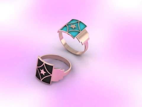 Starlight Guardian Yıldız M&uuml;h&uuml;r Y&uuml;z&uuml;k Mine Pırlanta Kesime Hazır 3DM STL 3D Baskı Modeli