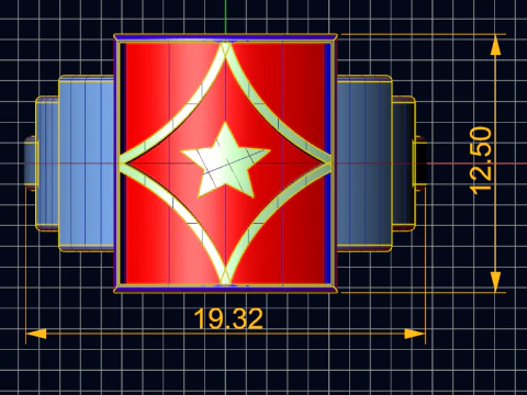 Starlight Guardian Yıldız M&uuml;h&uuml;r Y&uuml;z&uuml;k Mine Pırlanta Kesime Hazır 3DM STL 3D Baskı Modeli