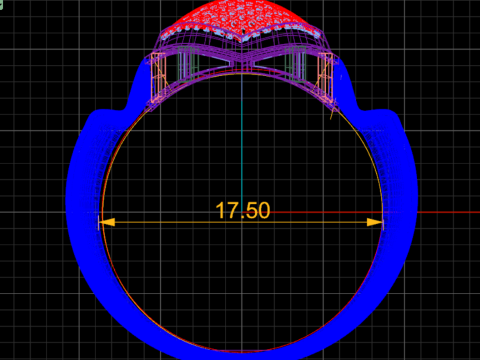 Radiant Oval II Sygnet ze wzorem w kształcie rombu Stylizowany trzonek 3DM STL Model do druku 3D
