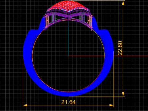 Radiant Oval II Sygnet ze wzorem w kształcie rombu Stylizowany trzonek 3DM STL Model do druku 3D