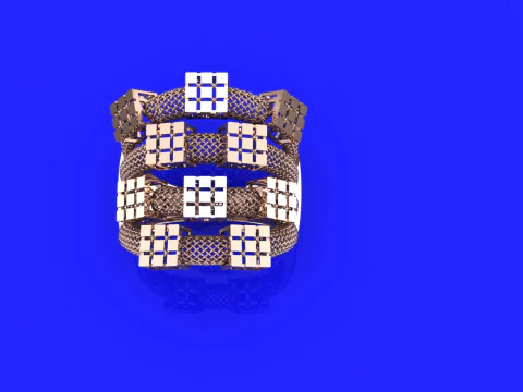 Avant-Garde Cube Matrix Ring Faux Diamond Cut Texture Multi-Band Mesh Design STL Only 3D Print Model