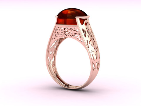 रॉयल लैटिस आर्क ओपनवर्क काबोचोन रिंग लाइटवेट स्ट्रक्चर 3डीएम एसटीएल 3D प्रिंट मॉडल