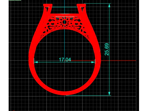 Royal Lattice Arch Openwork Cabochon Ring Lightweight Structure 3DM STL 3D Print Model