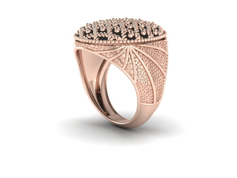 Midnight Vow Signet Rope Lattice Niello Ring 3DM STL 3D Print Model