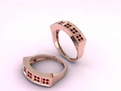 Kingdom of Saba Signet Royal Geometric Ring Flush Setting Gypsy 3DM STL 3D Print Model