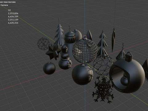 Verzameling nieuwjaarsspeelgoed voor 3D-printen 3D printmodel