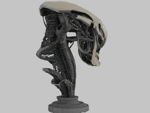 Popiersie głowy istoty pozaziemskiej Obcy Model 3D