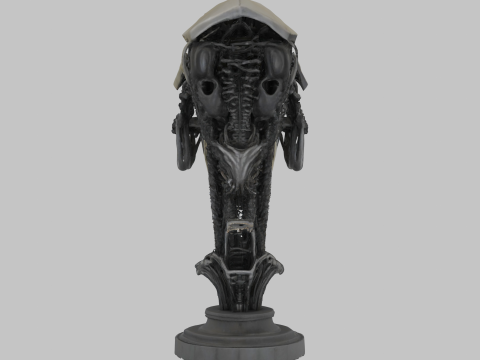 Popiersie głowy istoty pozaziemskiej Obcy Model 3D