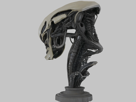 Popiersie głowy istoty pozaziemskiej Obcy Model 3D
