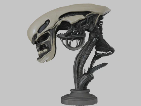 Extraterrestrial Creature Head Bust Alien 3D Model