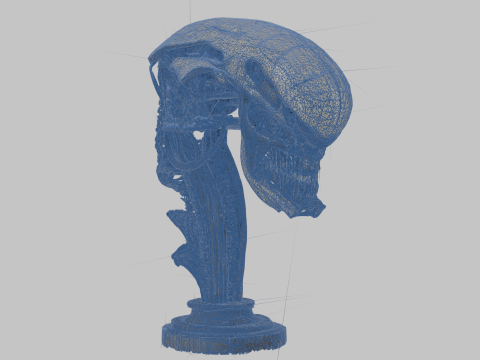 Popiersie głowy istoty pozaziemskiej Obcy Model 3D