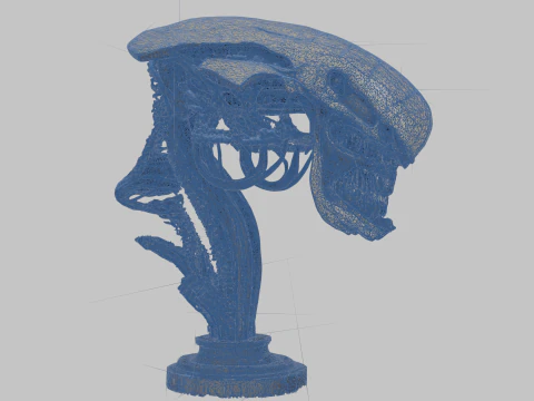 Extraterrestrial Creature Head Bust Alien 3D Model