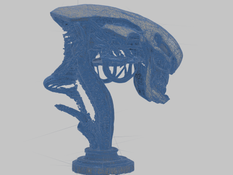 Popiersie głowy istoty pozaziemskiej Obcy Model 3D