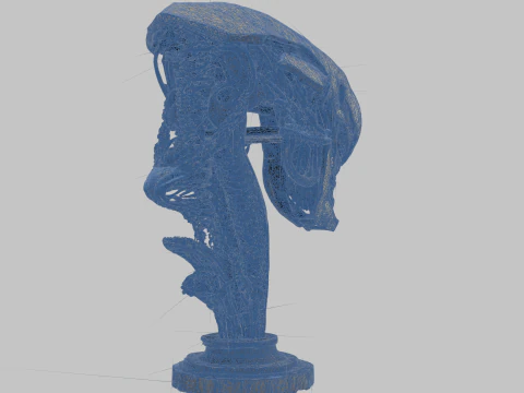 Extraterrestrial Creature Head Bust Alien 3D Model