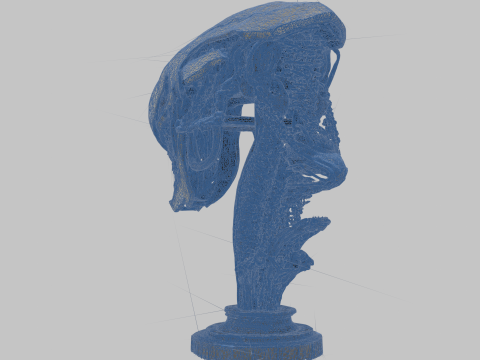 Popiersie głowy istoty pozaziemskiej Obcy Model 3D