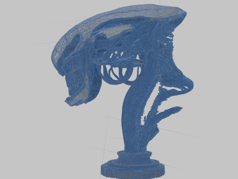 Popiersie głowy istoty pozaziemskiej Obcy Model 3D