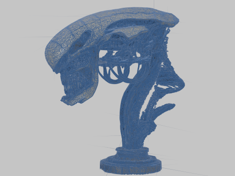 Popiersie głowy istoty pozaziemskiej Obcy Model 3D