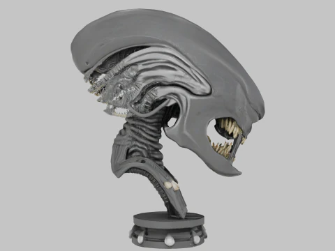 Alien Head Bust Model 3D Model