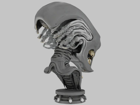 Alien Head Bust Model 3D Model