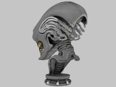 Alien Head Bust Model 3D Model