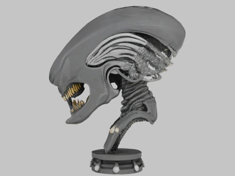Alien Head Bust Model 3D Model
