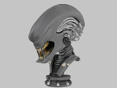 Alien Head Bust Model 3D Model