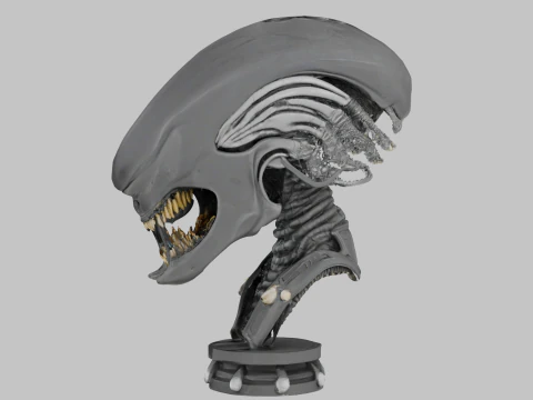 Alien Head Bust Model 3D Model