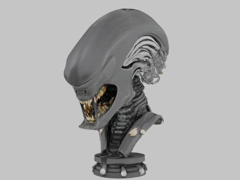 Alien Head Bust Model 3D Model