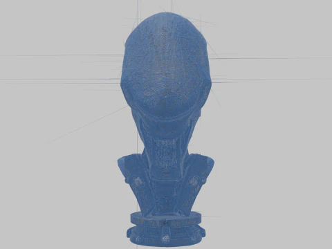Alien Head Bust Model 3D Model