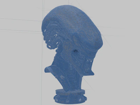 Alien Head Bust Model 3D Model