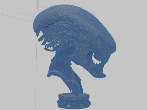 Alien Head Bust Model 3D Model