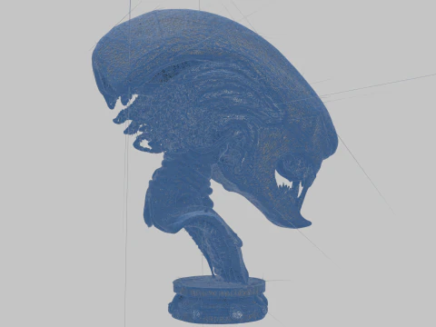 Alien Head Bust Model 3D Model