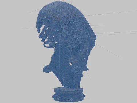 Alien Head Bust Model 3D Model