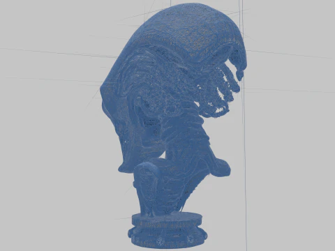 Alien Head Bust Model 3D Model
