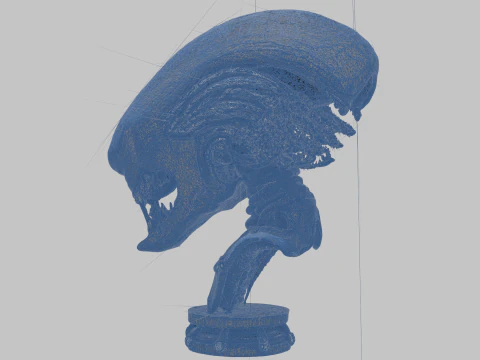 Alien Head Bust Model 3D Model