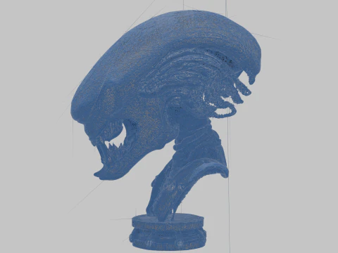 Alien Head Bust Model 3D Model