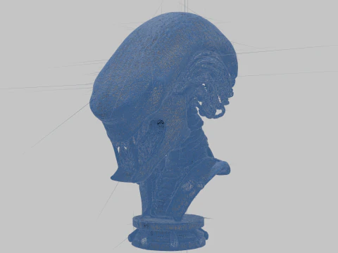 Alien Head Bust Model 3D Model