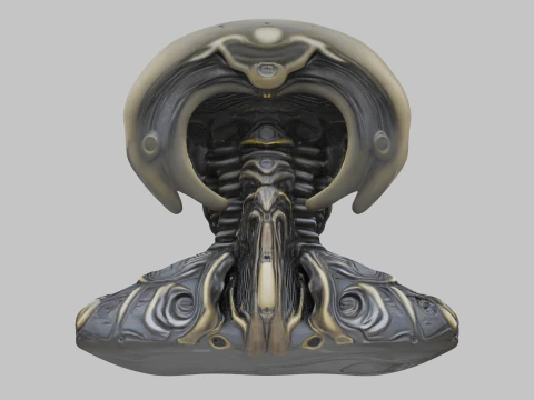 ALien Monster Head Bust 3D Model