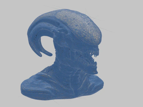 ALien Monster Head Bust 3D Model