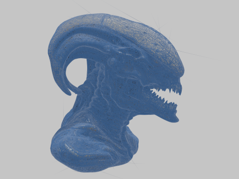 외계인 괴물 머리 흉상 3D 모델