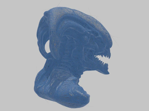 ALien Monster Head Bust 3D Model