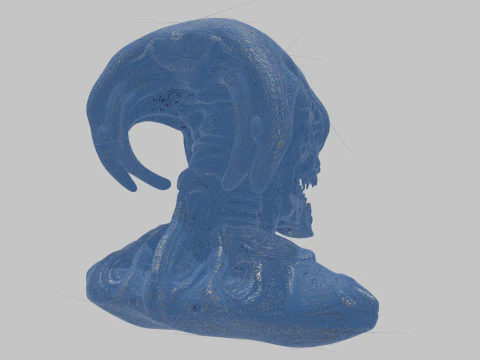 ALien Monster Head Bust 3D Model