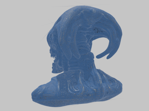 외계인 괴물 머리 흉상 3D 모델